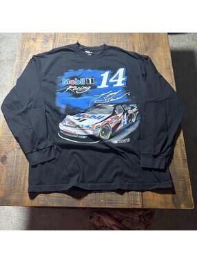 Vintage NASCAR Tony Stewart Mobil 1 Racing Long Sleeve T Shirt XL